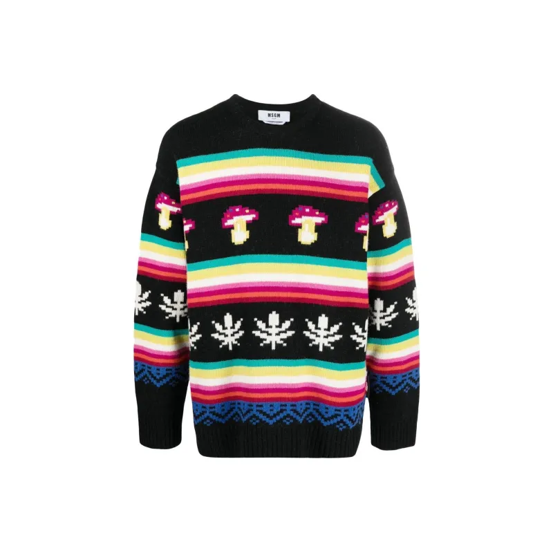 MSGM Patterned Jacquard Knitted Jumper-0