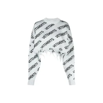 Vetements Lurex Monogram Cropped Sweater