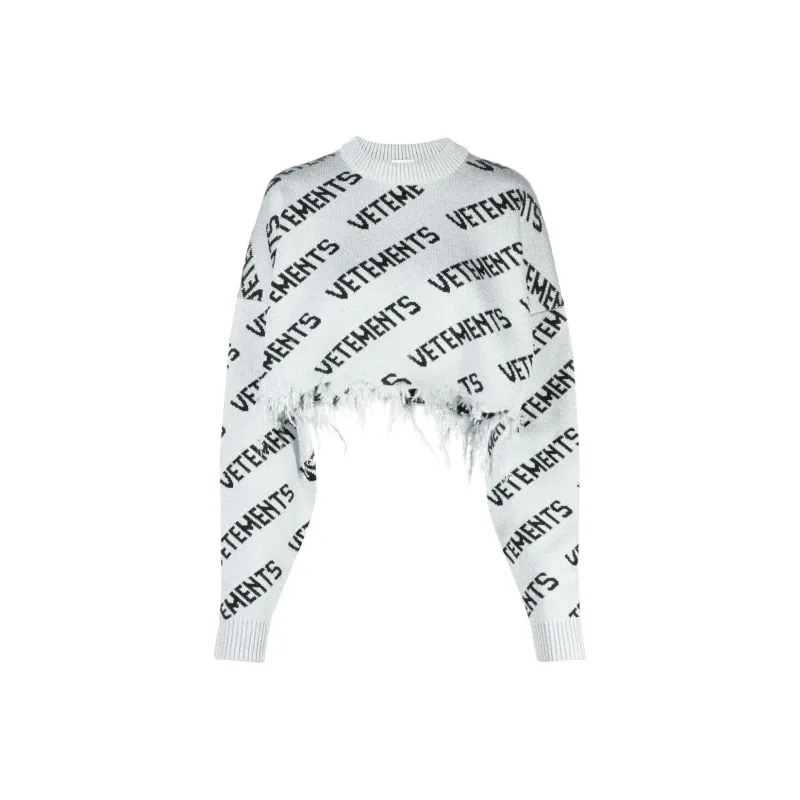 Vetements Lurex Monogram Cropped Sweater-0