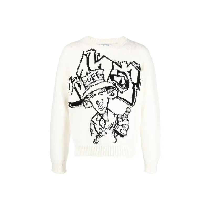OFF WHITE Graff Freest Chunky Knit Crew-0