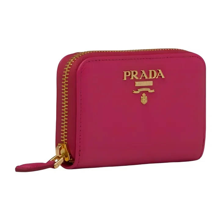 PRADA Saffiano Leather Wallet Women's Pink Peony-1