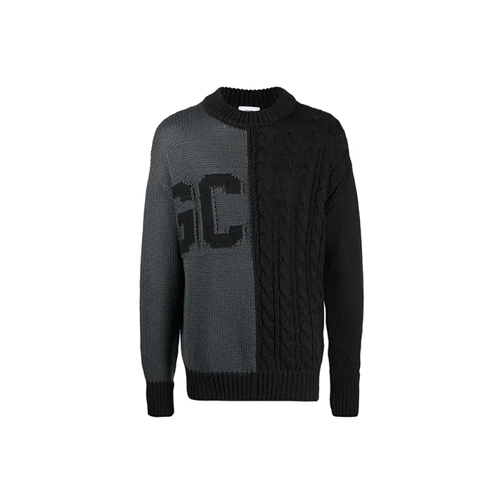 GCDS Logo Intarsia Cable Knit Sweater-0