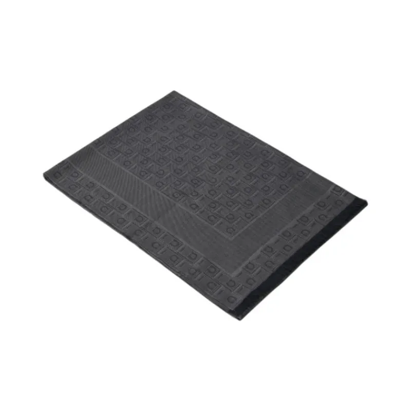 FERRAGAMO Silk, Wool, Cotton Silk, Velour Knit Scarves Unisex Black-1