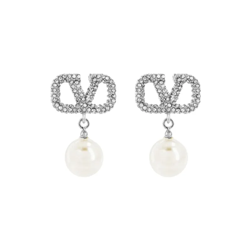 Valentino VLogo Signature Embellished Earrings-0