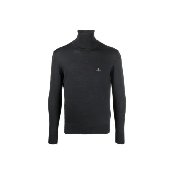 Vivienne Westwood Orb Embroidered Turtleneck Knit Jumper