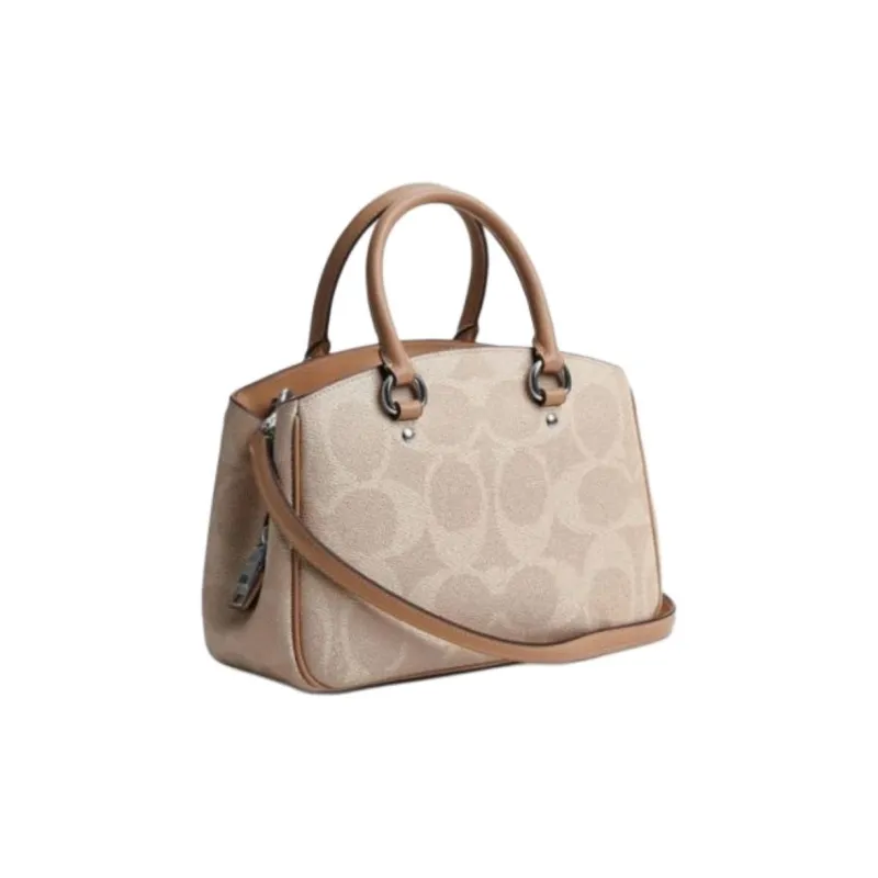 COACH Artificial Leather Shoulder Bag, Crossbody Bag, Handbag Trumpets Women's Sand Yellow & Taupe-1