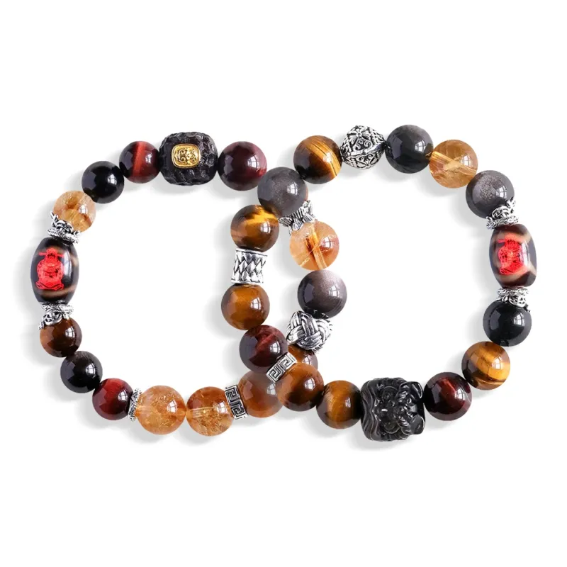 OSSINMI Tiger's Eye Stone Jade Bracelets Unisex-8
