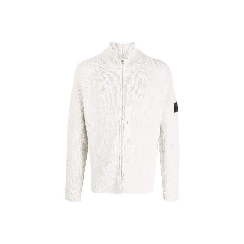 STONE ISLAND Melange Zipped Cardigan-0