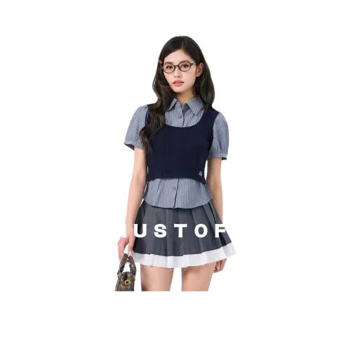 MUSTOFF Regular T Shirt Women's Navy Blue