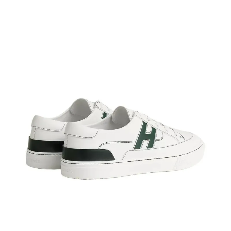 HERMES Deep Low Top Skateboard Shoes Men's White-3