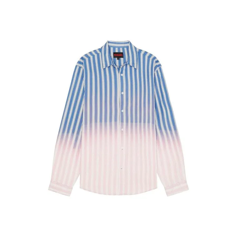 PLEASURES Fade Button Down Long Sleve Shirt-0