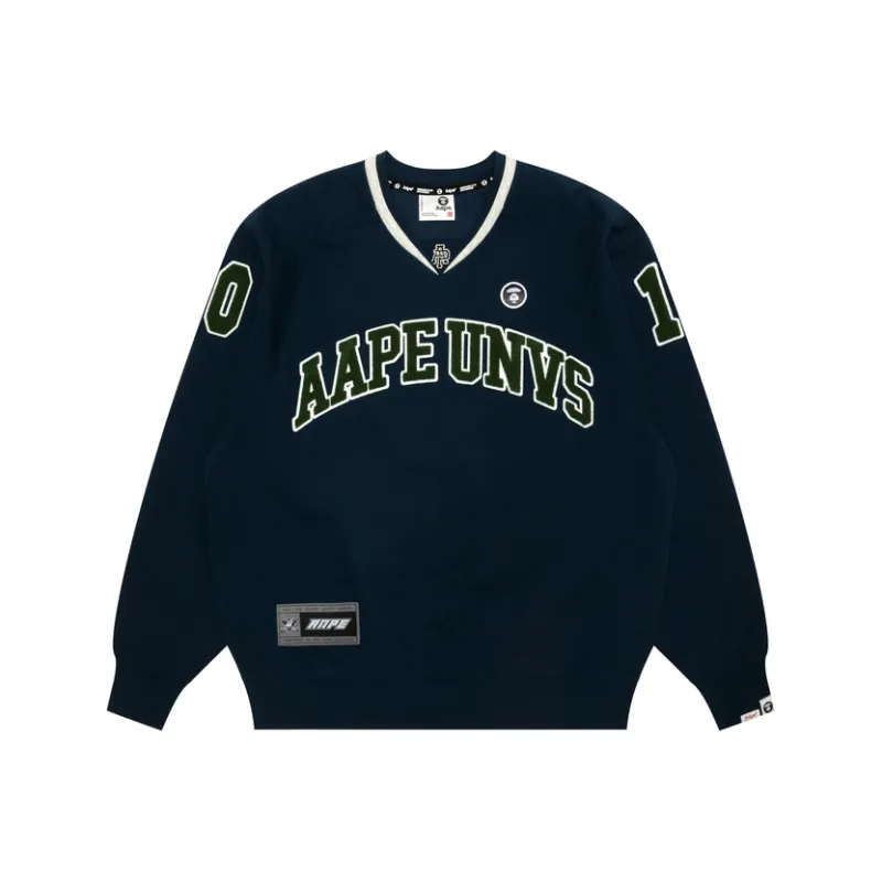 Aape Logo patch V neck Sweatshirt-0