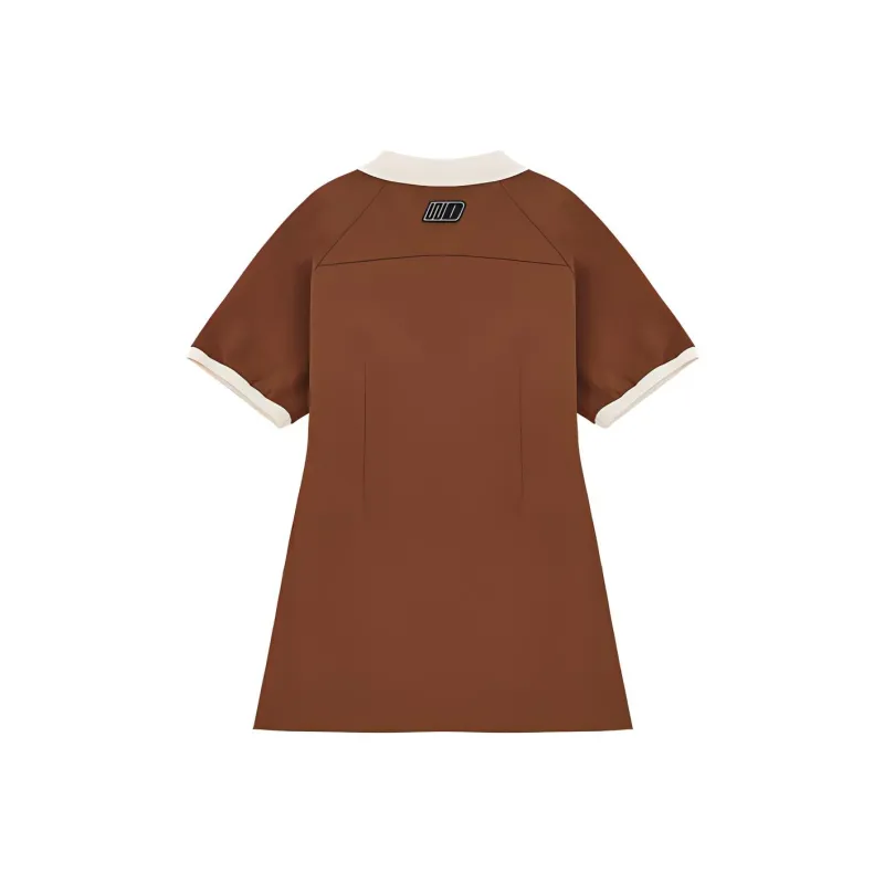 WE11DONE Short Sleeved Dress Women's Brown-1