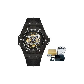 Sanda Automatic Mechanical Movement Silicone Strap Watch Men's Watches Black Dial