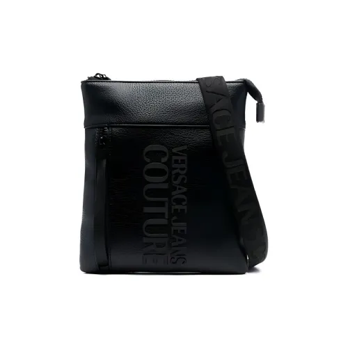VERSACE JEANS COUTURE Polyurethane Messenger Bag, Crossbody Bag, Shoulder Bag Men's Black