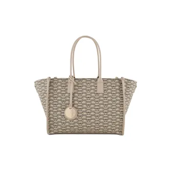 EMPORIO ARMANI Polyester Tote Bag, Shopping Bag, Shoulder Bag, Crossbody Bag, Handbag Medium Size Women's Light Umber