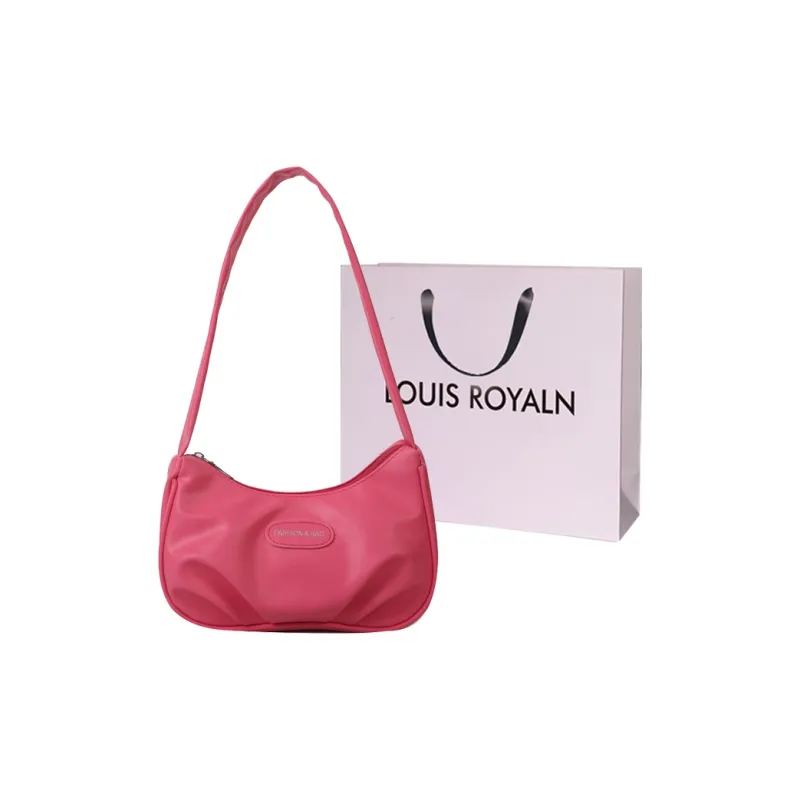LOUIS ROYALN PU Shoulder Bag Unisex Moonlight Silver/Immortal Dew White/Sand Brown/Concubine Red Pink/Avocado Green-6