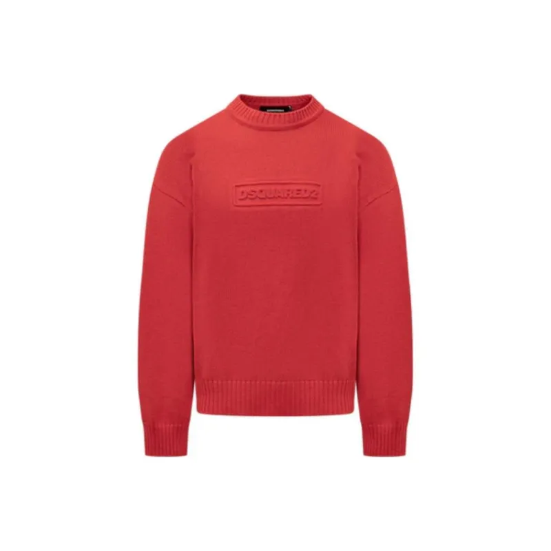 DSQUARED 2 Logo Intarsia Knitted Crewneck Pullover-0