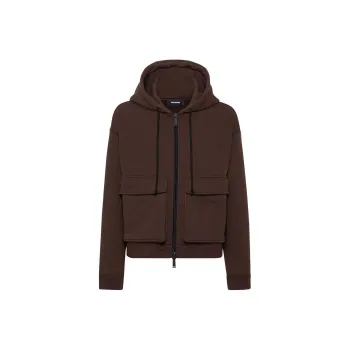 DSQUARED 2 Logo Embossed Zipped Hoodie