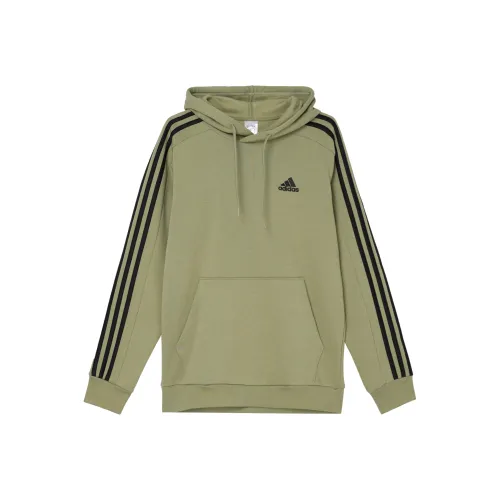 Adidas ESSENTIALS FLEECE 3 STRIPES HOODIE Sweatshirt Men's Tent Green