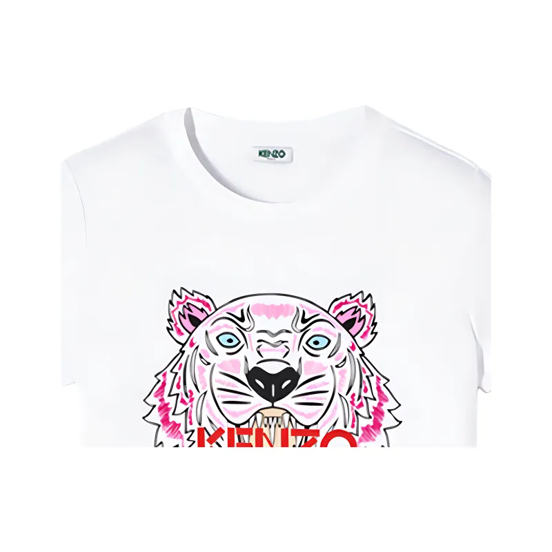 KENZO Classic Tiger Head SS21 Short Sleeved Dress Women's White-4
