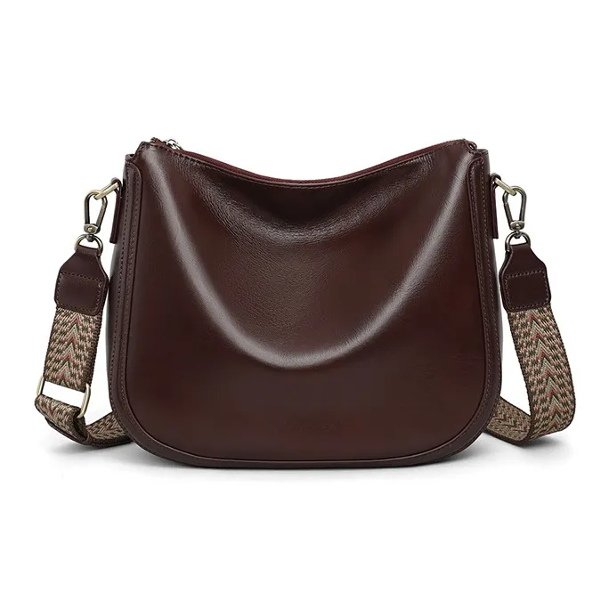 CNNCOO Cow Leather Crossbody Bag Women's Wine Coffee/Black-11