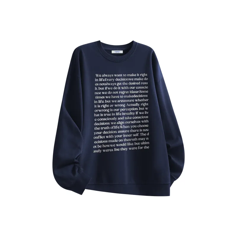 Kepu Crew Neck Thin Fleece Lined Hoodies & Sweatshirts Unisex-14