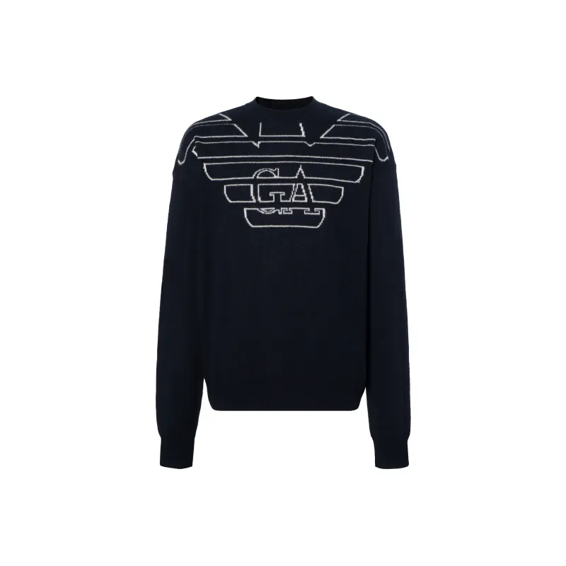 EMPORIO ARMANI Intarsia knit Wool cashmere Blend Jumper-0