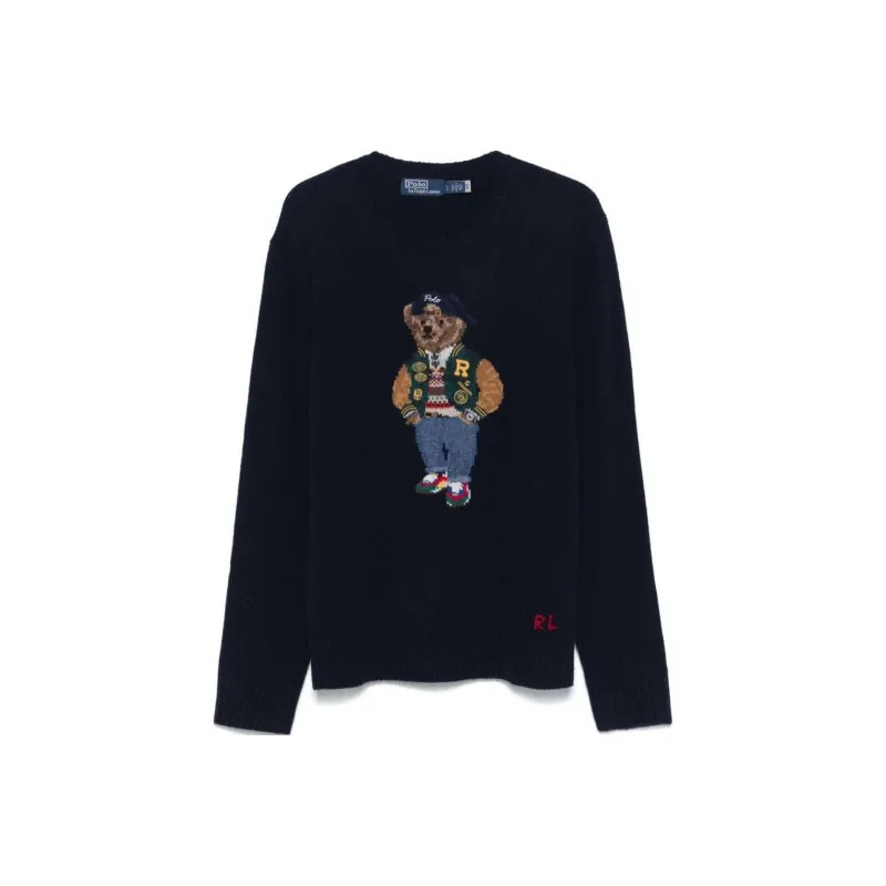 Polo Ralph Lauren Polo Bear Intarsia Knit Crewneck Jumper-0