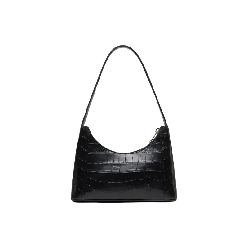 Furla Diamante Leather Handbag Shoulder Bag Women's Black-2