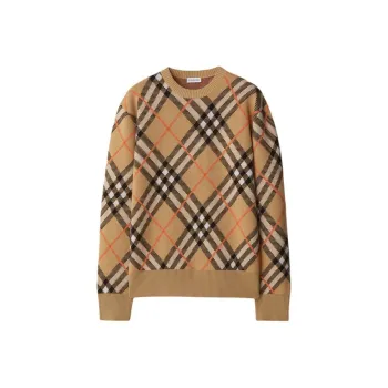 Burberry Checked Crewneck Jumper