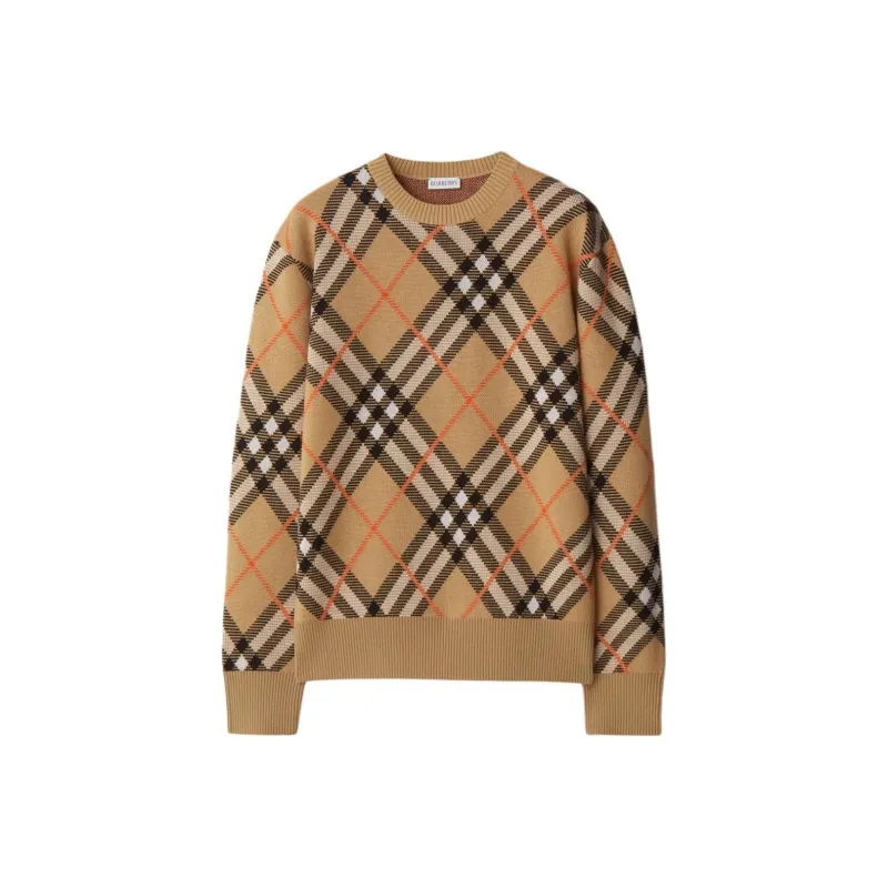 Burberry Checked Crewneck Jumper-0