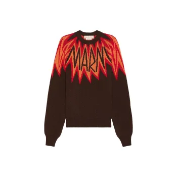 MARNI Fire Island Logo Roundneck Sweater