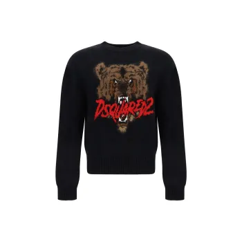 DSQUARED 2 Logo Intarsia Crewneck Jumper
