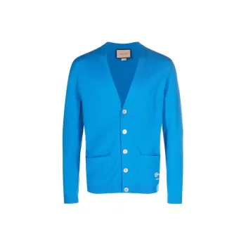 GUCCI Horsebit Detail V Neck Cardigan