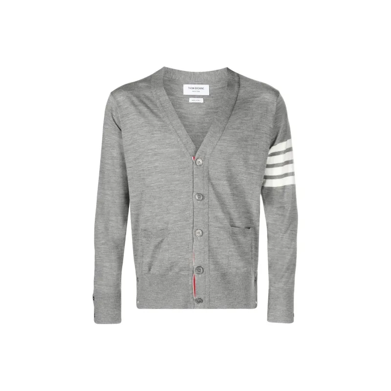 THOM BROWNE 4 Bar V Neck Knitted Cardigan-0