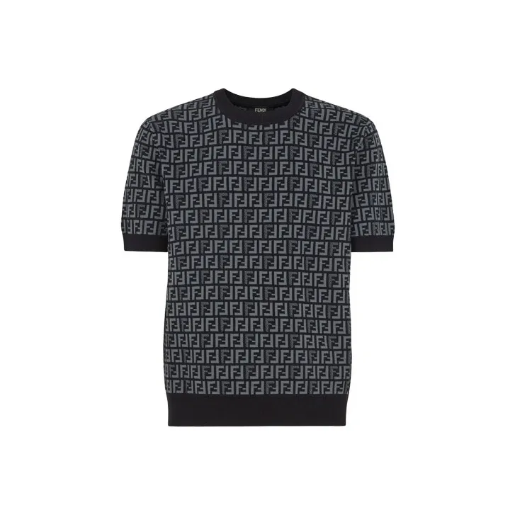 FENDI Ff Jacquard Short Sleeved Jumper-0