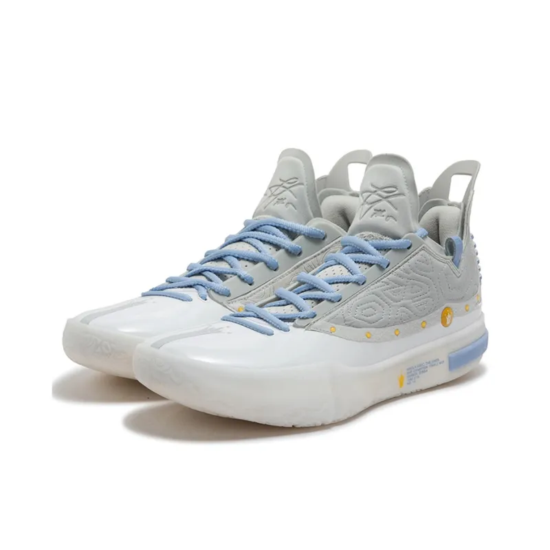361° Joker 1 GT Cushioning, Slip Resistant, And Abrasion Resistant Low Top Basketball Shoes Men's White Gray-2