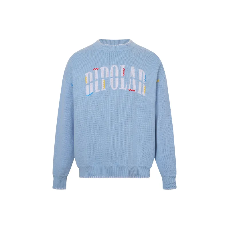 BIPOLAR Sweater Unisex Black Apricot Blue-9