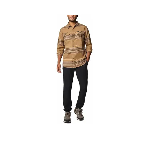 Columbia Mustard Flare Gun Stretch Flannel Long Sleeve Shirt Shirt Men's Mustard Yellow