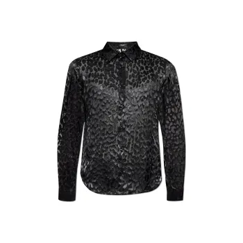 VERSACE Leopard Printed Button Up Shirt