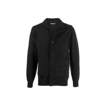 BARBOUR Logo Patch Button-Up Cardigan