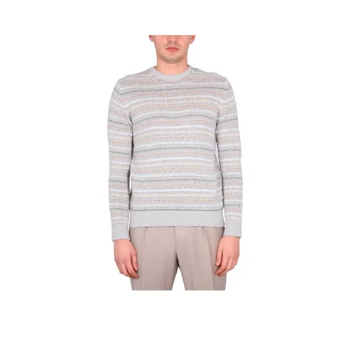 BALLANTYNE Long-sleeve Bouclé Cotton Jumper
