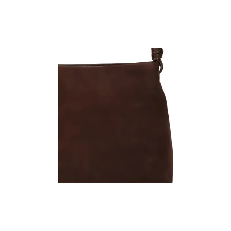 AJIDOU Cow Leather Shoulder Bag Medium Size Women's Coffee-3