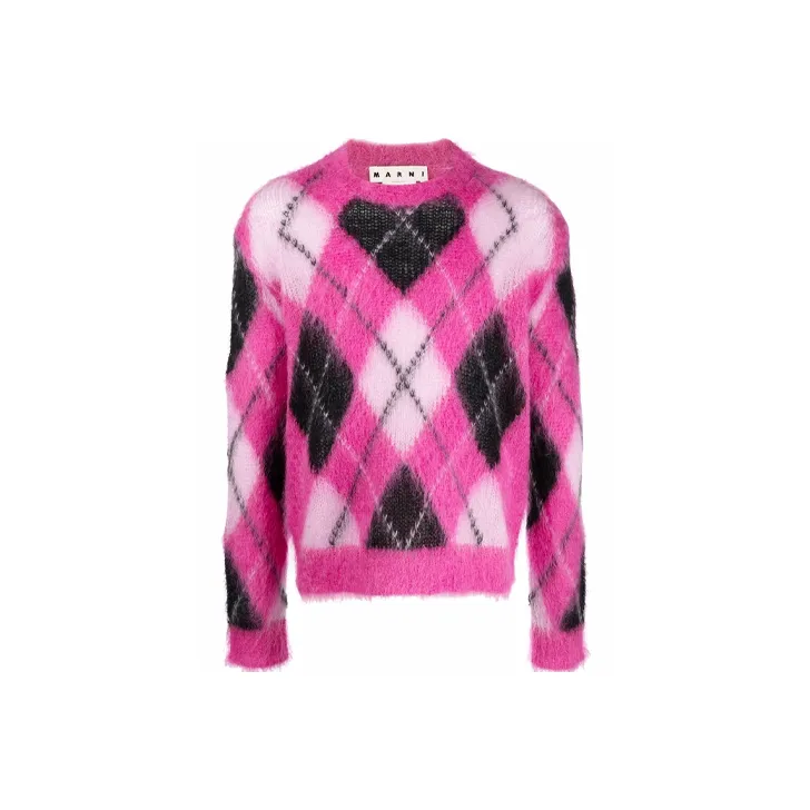MARNI Argyle Mohair Crewneck Sweater-0