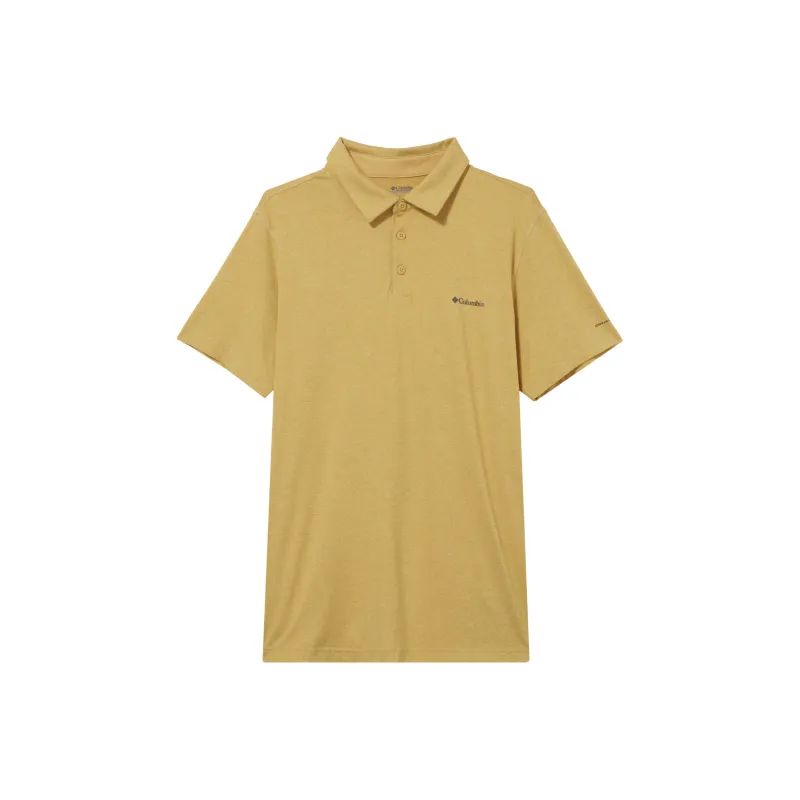 Columbia Yellow Tech Trail T-Shirt Sun Protection Polo Shirt Men's Yellow-0