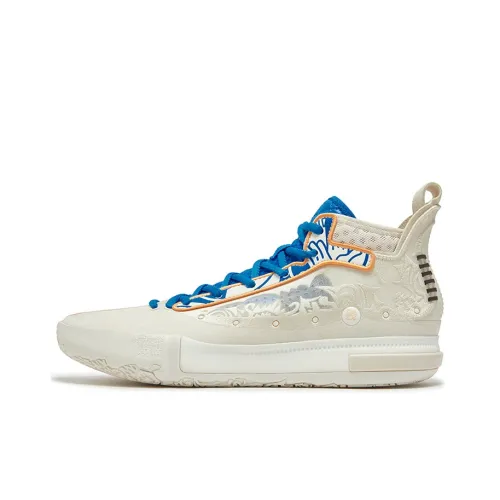 361° Cushioning, Slip Resistant, And Abrasion Resistant Low Top Basketball Shoes Men
s Lotus Seed White