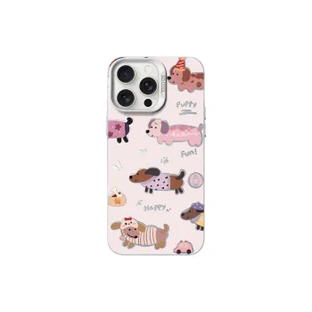 Sopi Acrylic Material Full Screen Dachshund Phone Cases Compatible With IPhone 16/15 Pro Max/Apple 13/14 Pro/Max
