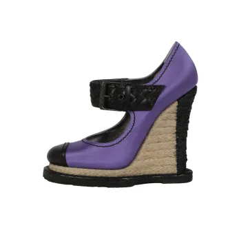Bottega Veneta Espedrille Wedge Heel High Heels Women's Purple