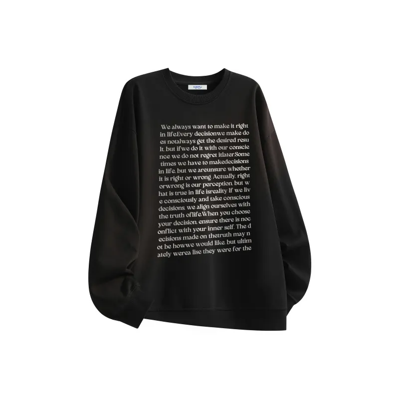 Kepu Crew Neck Thin Fleece Lined Hoodies & Sweatshirts Unisex-0